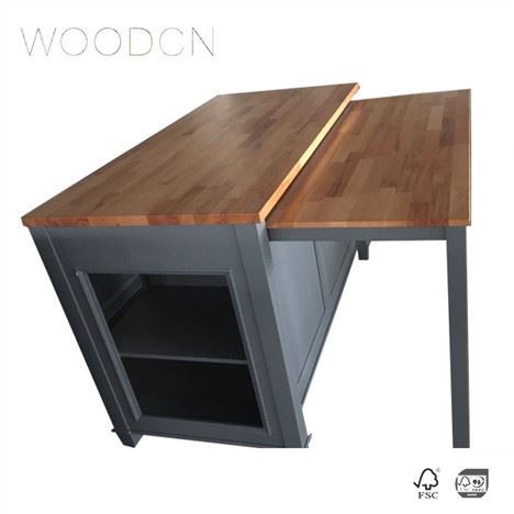 Beech Wood Butcher blòk Metal Kabinè Top
