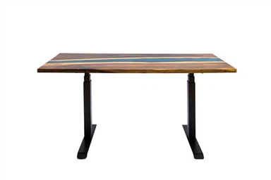 Resin Walnut River Biwo Desk Top