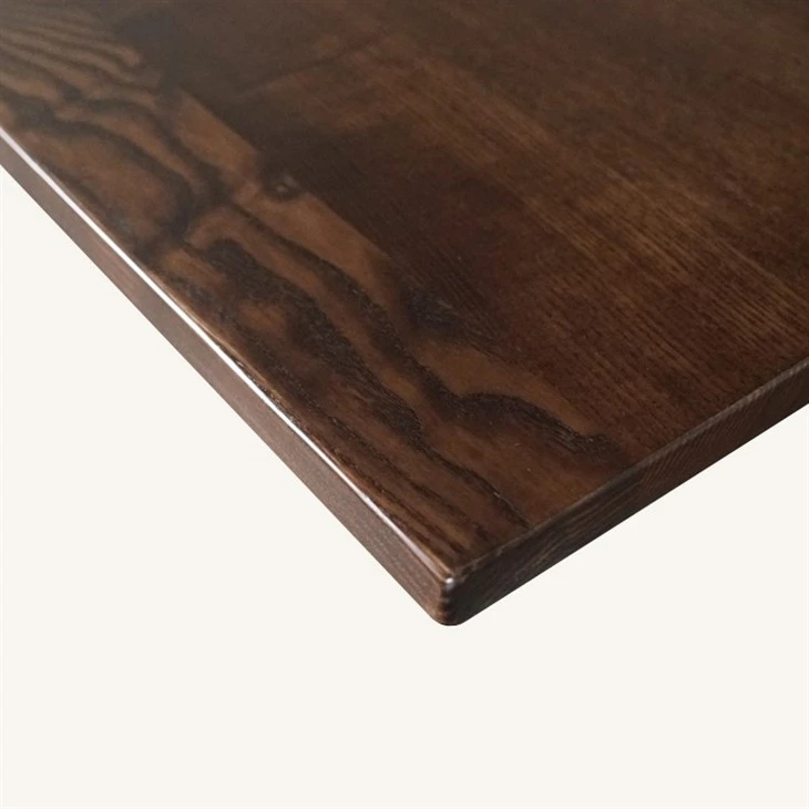 Solid Ash Wood Square Coffee Table Top in Walnut Color Supplier high quality
